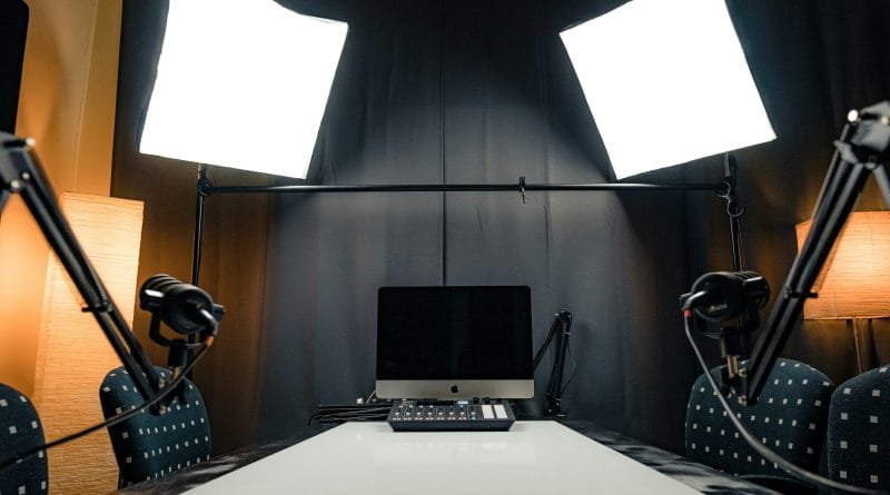 Professional podcasting setup symbolizing the shift in modern media